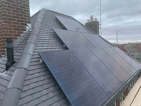 Solar panels installed on a pitched roof