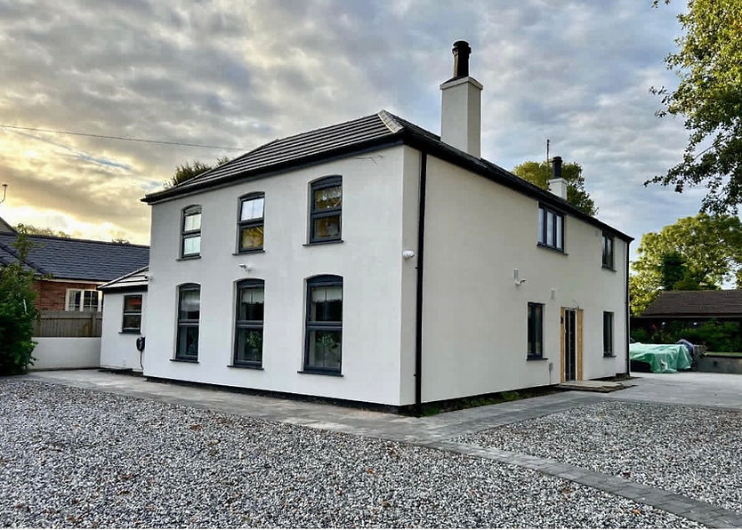 Energy-efficient home upgraded with external wall insulation system