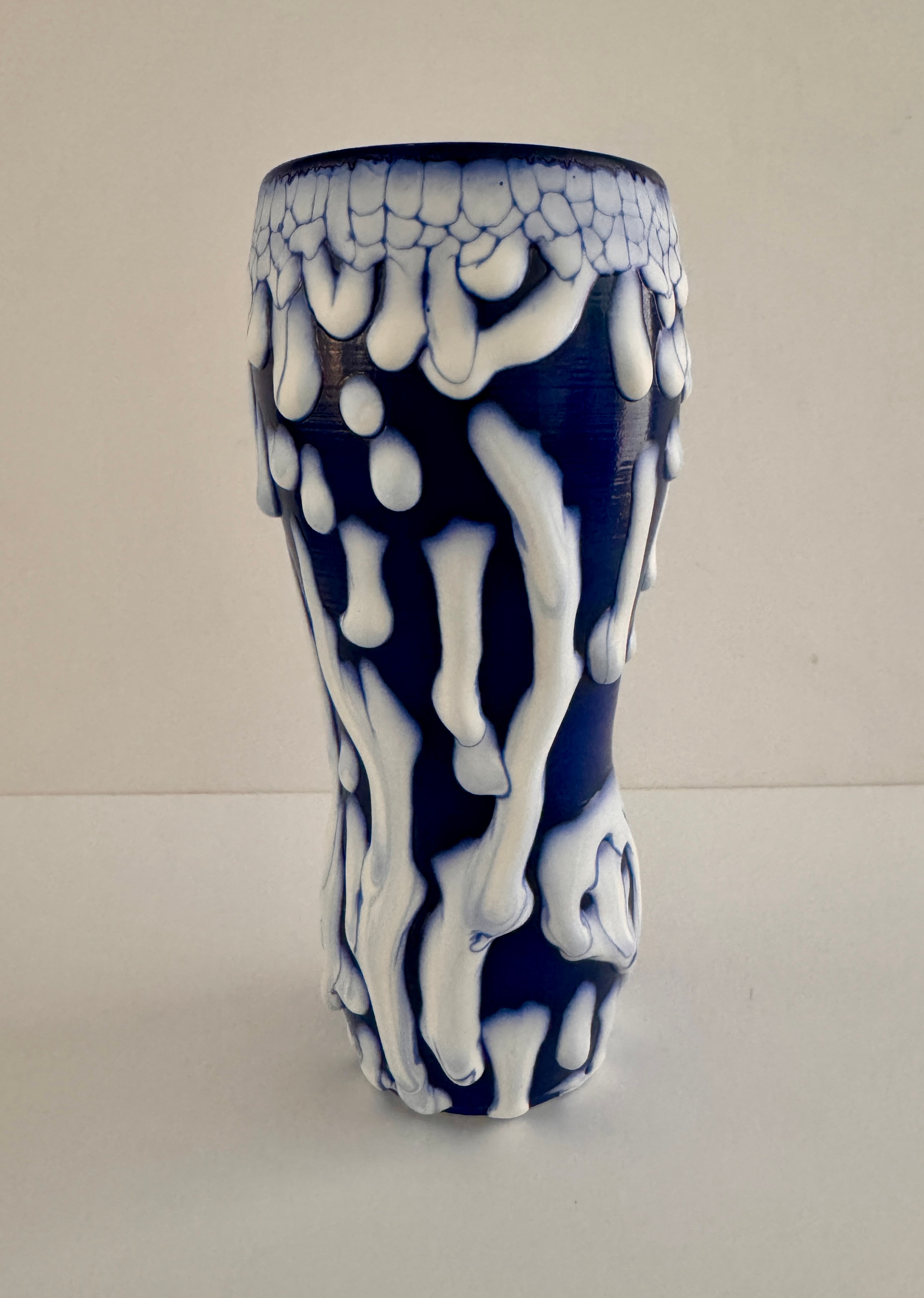 Brain Vase (Navy with White)