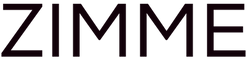 ZIMME name in a sans serif minimal black font