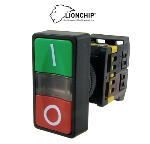 Boton ON OFF con Luz NO NC 22mm PLC | lionchip