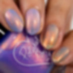 Thumbnail: Nails with Soft Focus Basecoat in Lavender Ice, a purple base coat. Shown with  shimmer polishes on top to show effectiveness. 