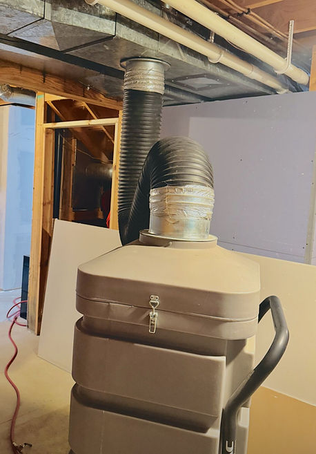 Professional duct cleaning machine removing dust, allergens, and debris from air ducts to improve HVAC airflow, efficiency, and indoor air quality