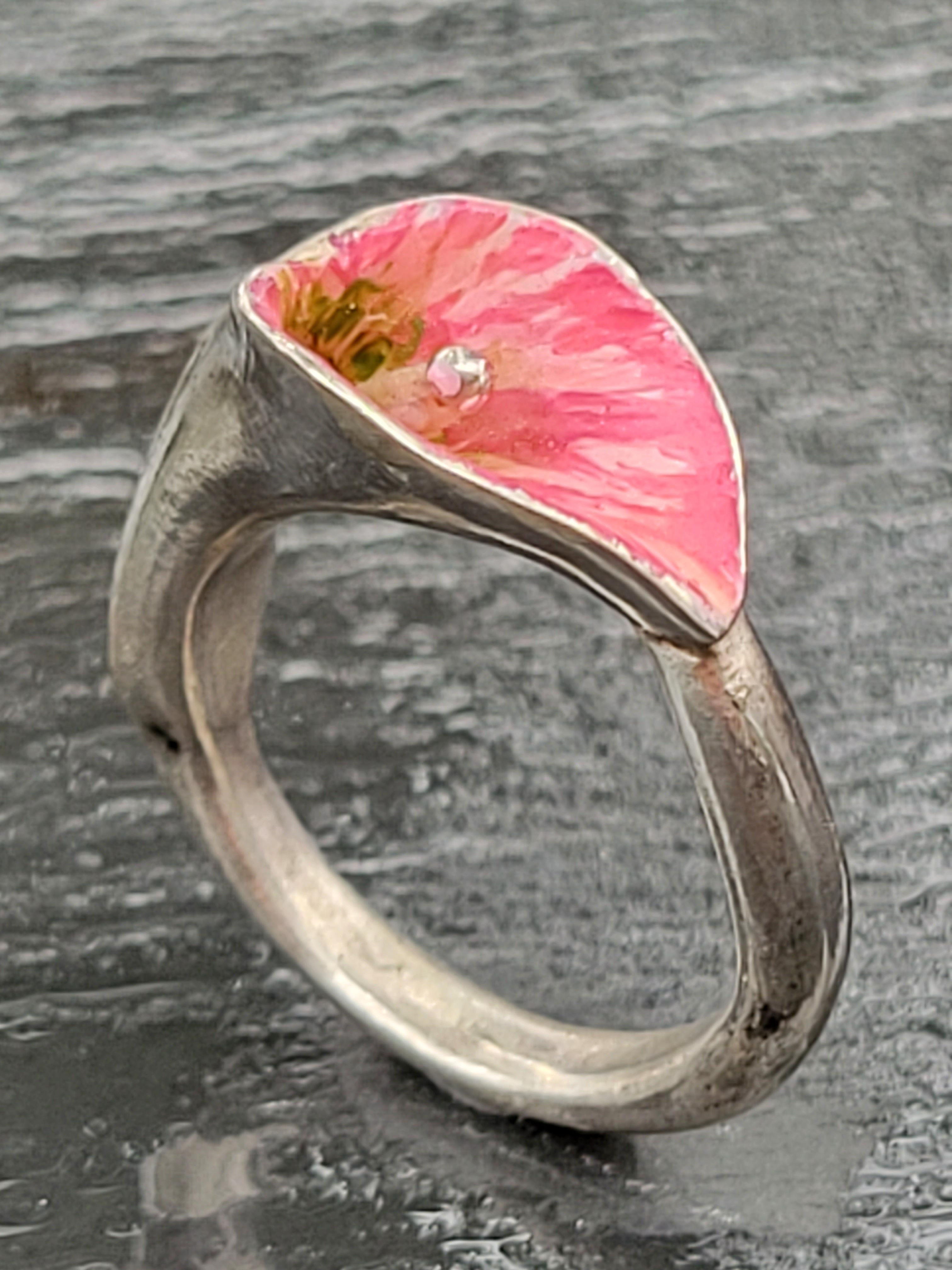 Calla Lily Ring Peachy Pink
