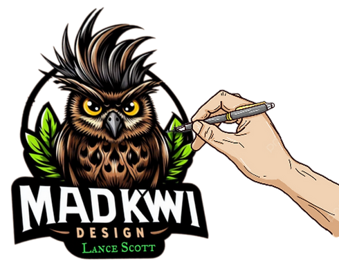 The MadKiwi Designs logo is a reflection of the brand’s bold and unique identity. It embodies the creative spirit and distinctive style of Lance Scott, the founder of MadKiwi Designs. key elements of the logo that make your brand incorporated