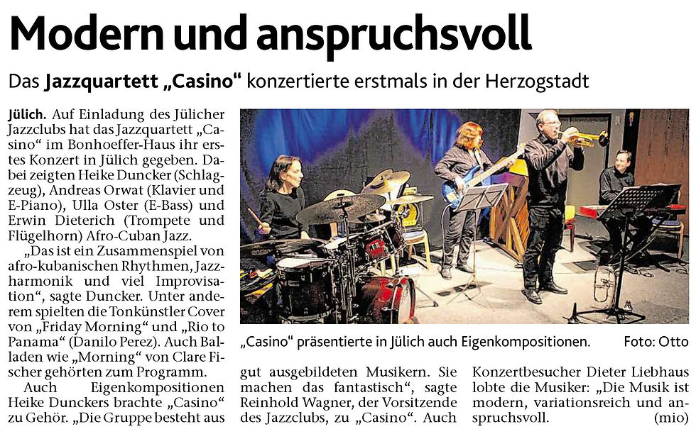 02/18 Jazzquartett Casino