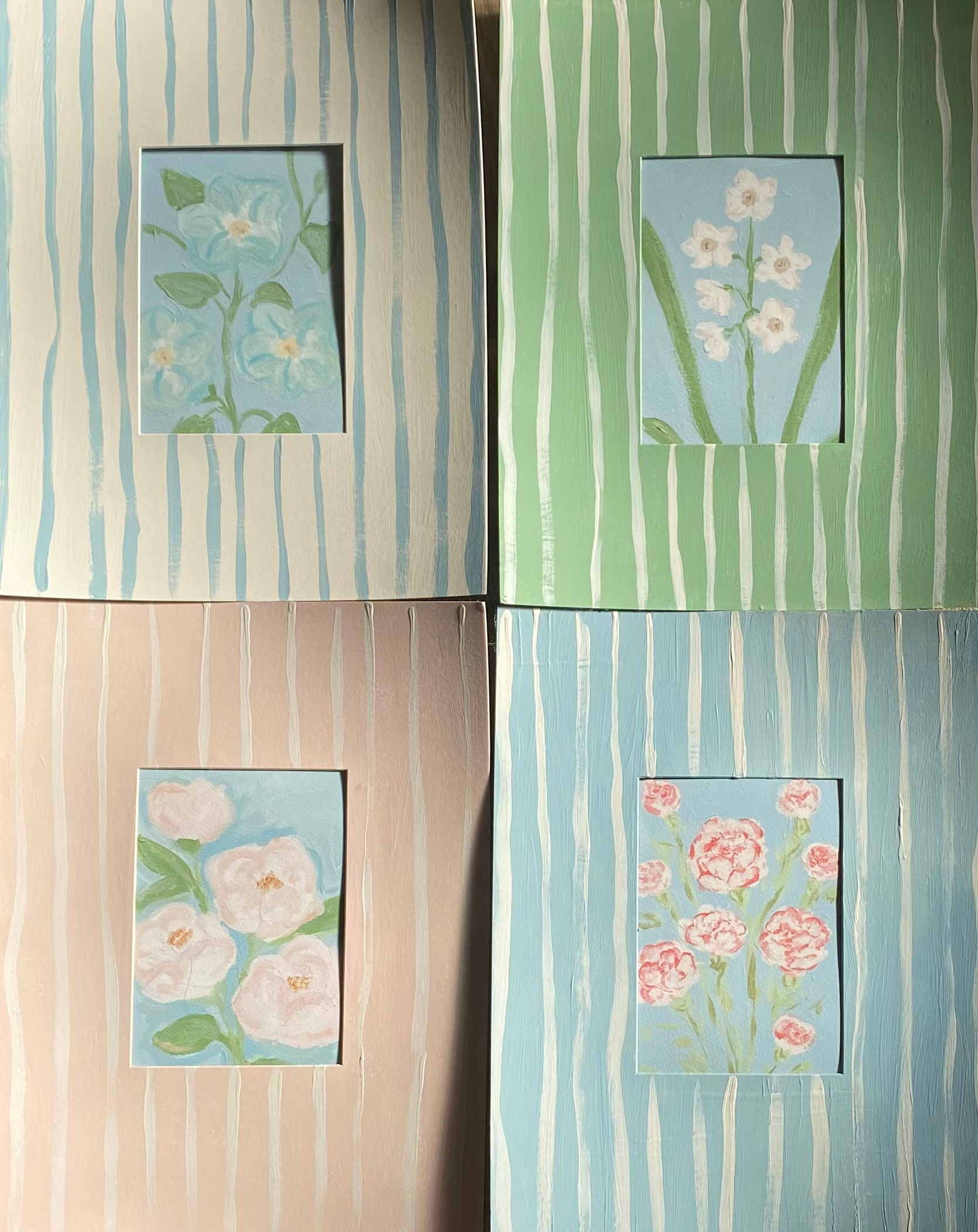Hand-painted Mat for 5"x7" print or painting