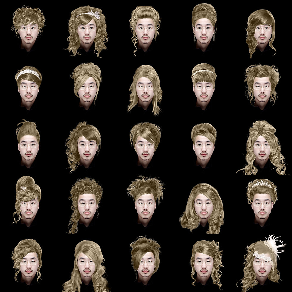 Hair style 0292, 35x35cm, Digital pigmen