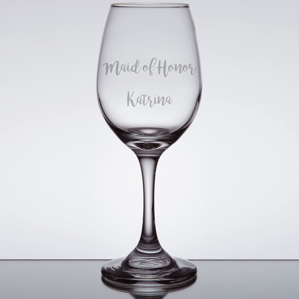 Thumbnail: Personalized Maid of Honor Wine Glass