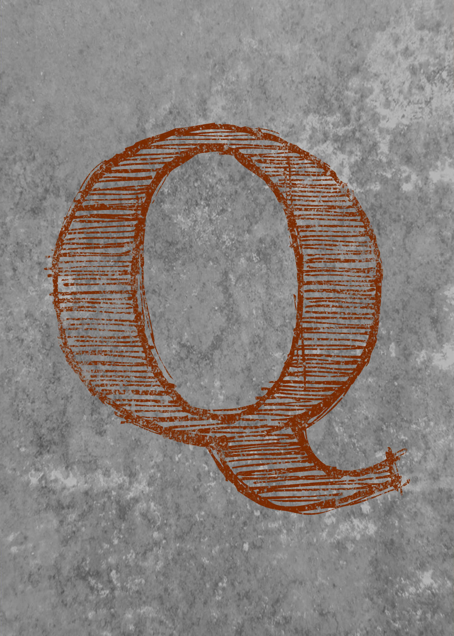 "Q"- Rustic Alphabet Soup