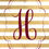 Thumbnail: "H"- Red Striped Calligraphic Alphabet Soup