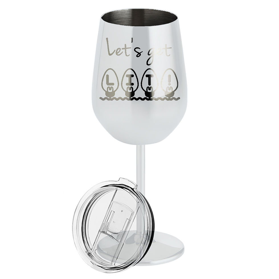 Thumbnail: "Let's Get Lit" Metal Wine Glass
