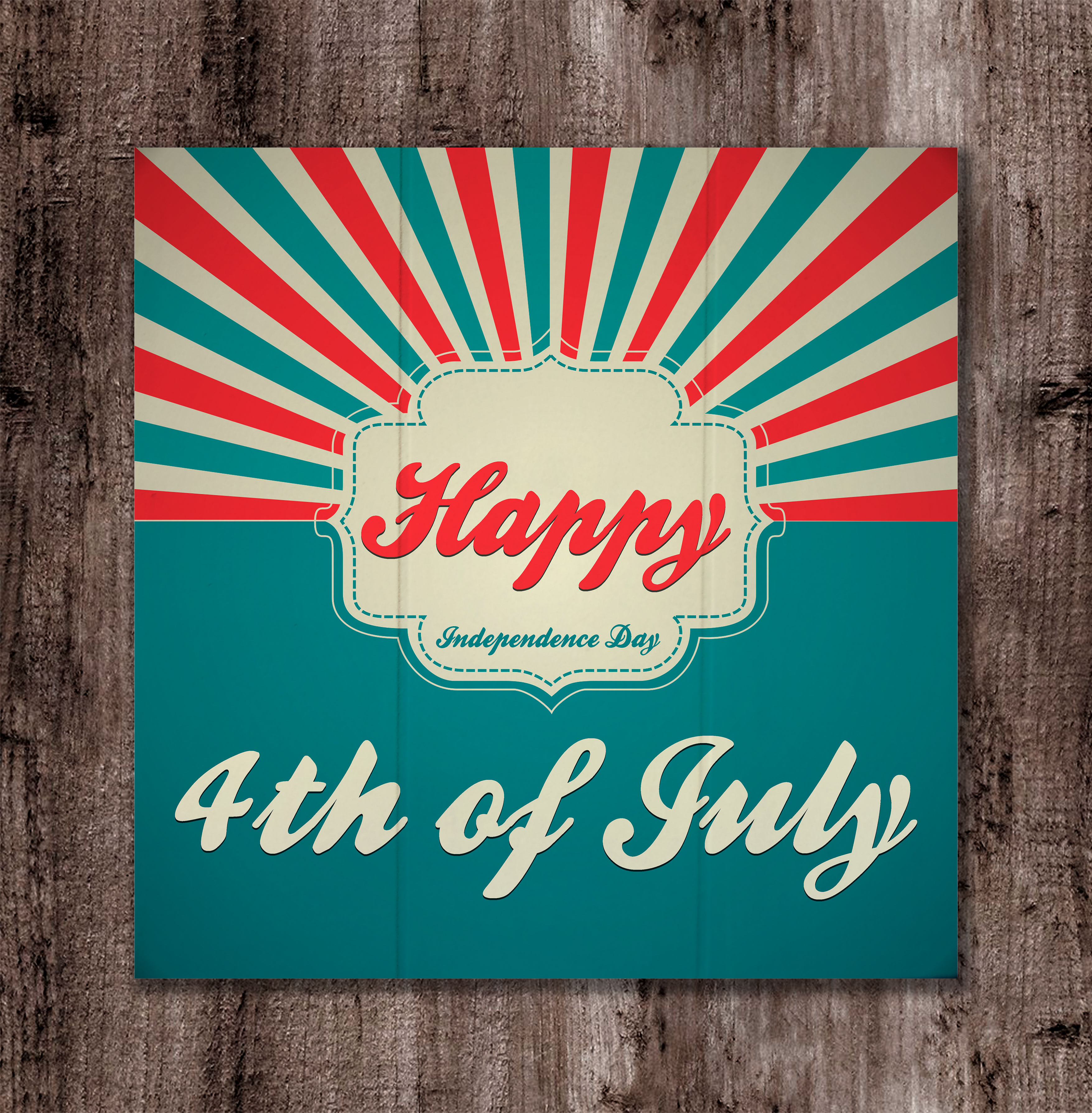 Happy 4th of July Sunburst Boxed Board
