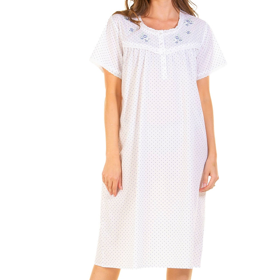 Thumbnail: La Marquise Women’s Woven Short Sleeve Nightdress