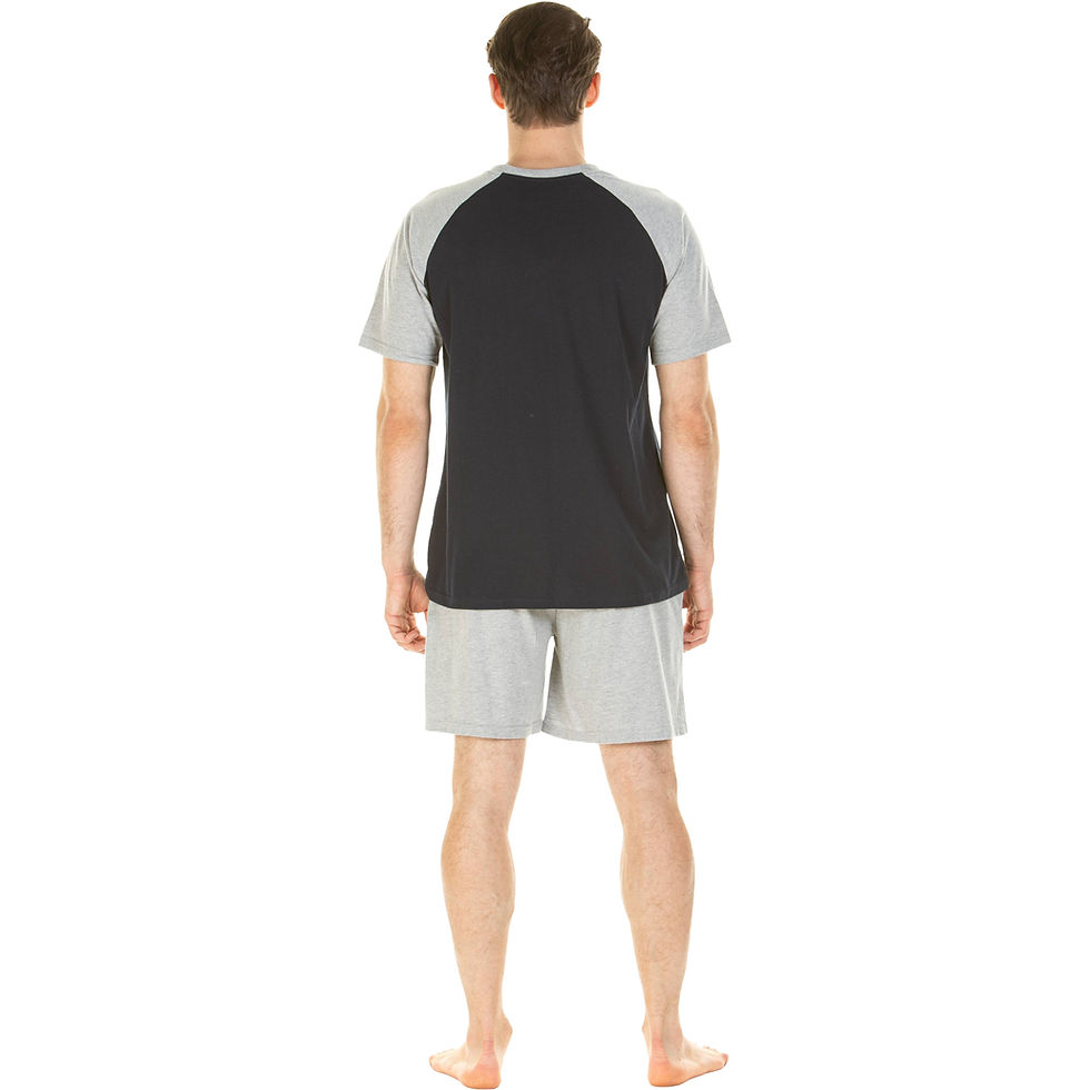 Thumbnail: Haigman Men's Cotton Rich Jersey Short Sleeve Shorts Set