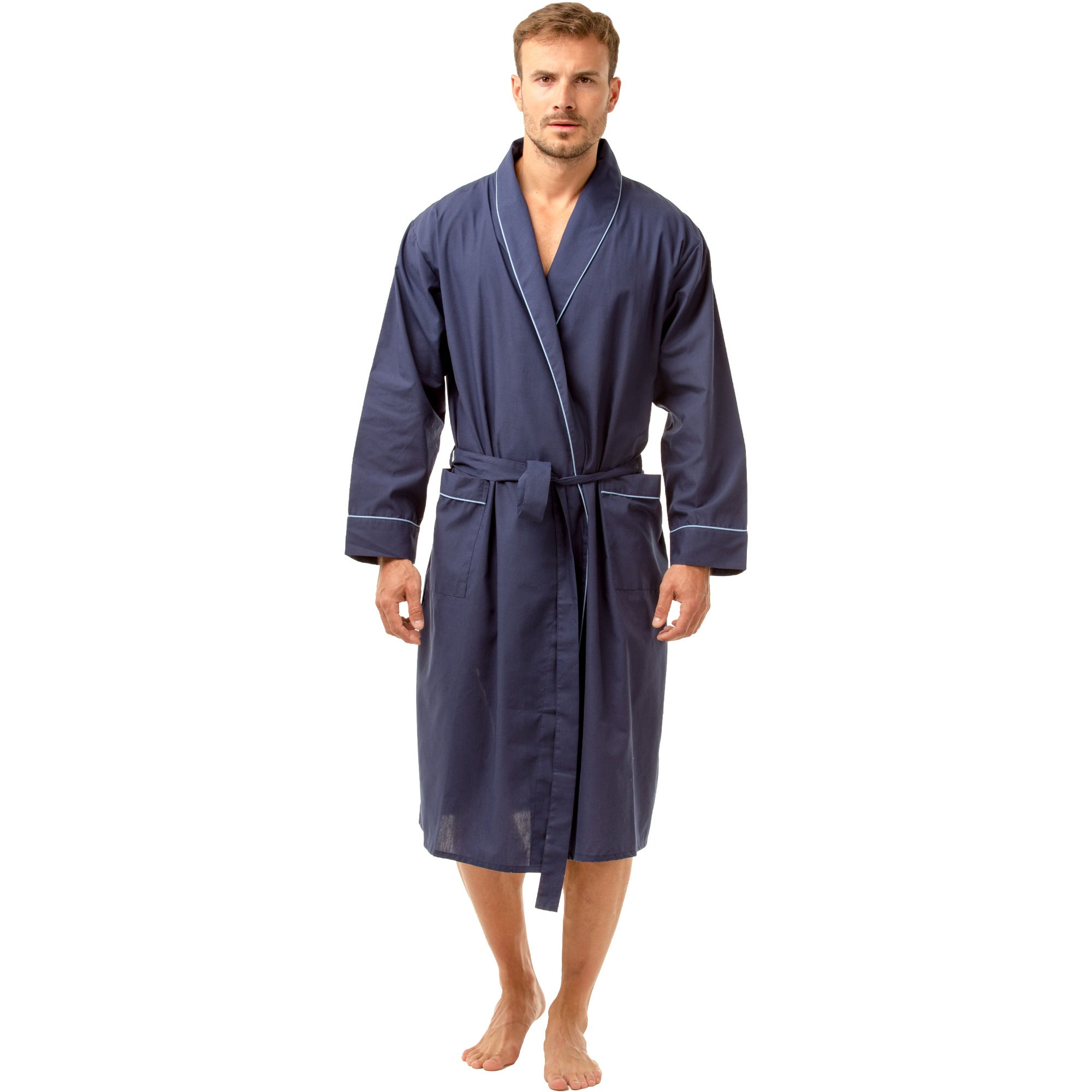 Haigman Cotton Blend Easy Care Shawl Collar Dressing Gown