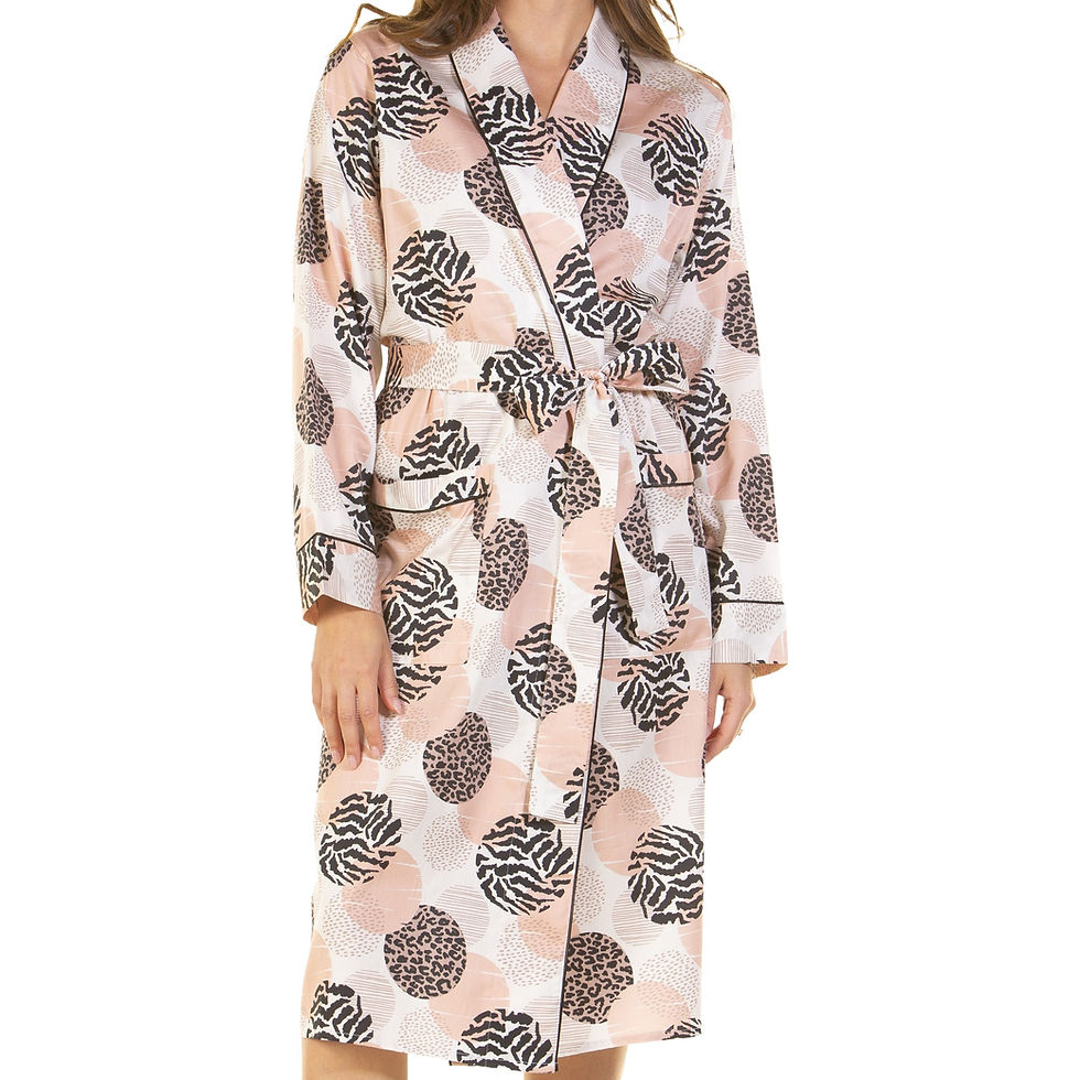 Thumbnail: Wysteria Lane 100% Combed Cotton Poplin Printed Robe