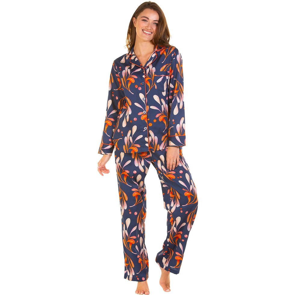 Thumbnail: Wysteria Lane 100% Combed Cotton Poplin Printed Pyjama Set