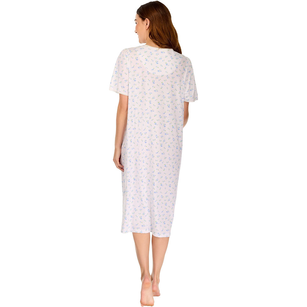 Thumbnail: La Marquise Women’s Ditsy Floral Cotton Rich Short Sleeve Jersey Nightdress