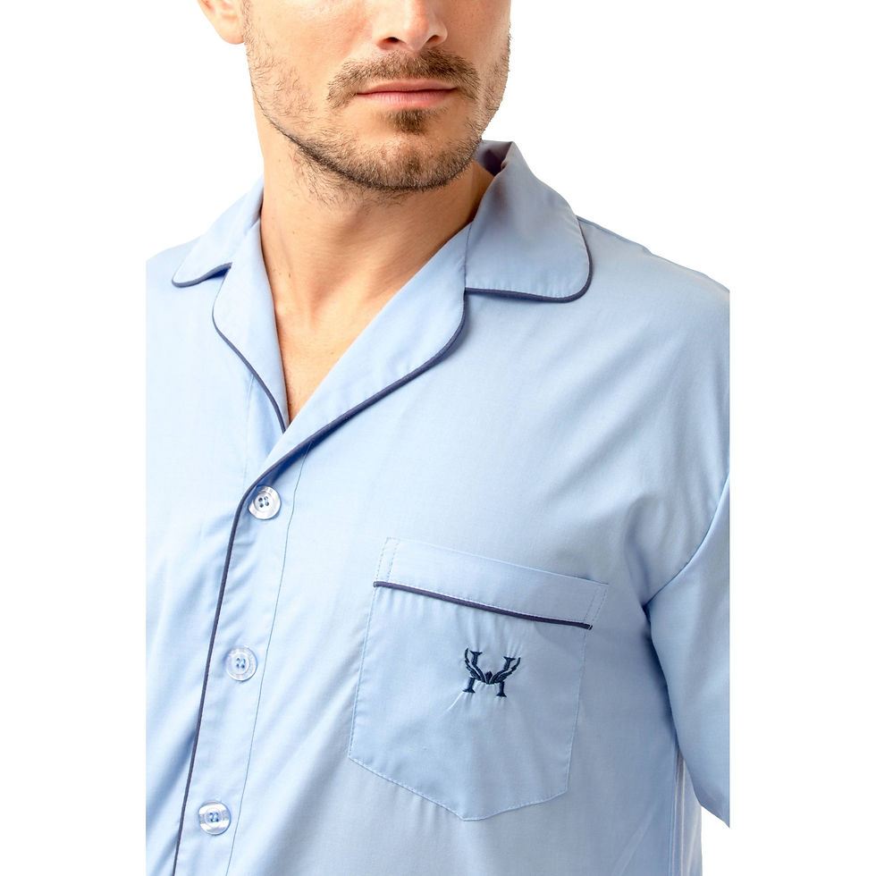 Thumbnail: Haigman Men’s Cotton Blend Easy Care Long Sleeve Pyjama Set