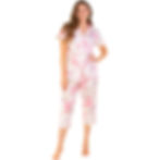 Thumbnail: Wysteria Lane 100% Combed Cotton Poplin Cropped Pyjama Set