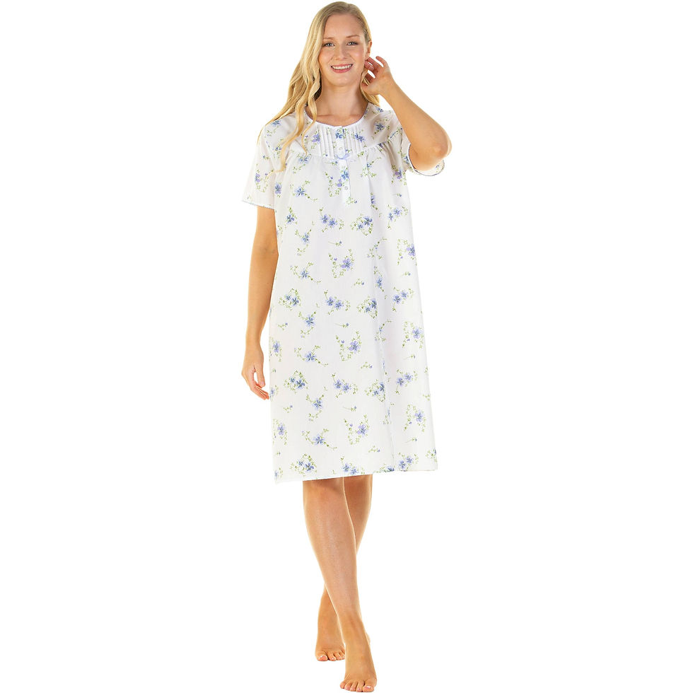 Thumbnail: La Marquise Women’s Woven Short Sleeve Nightdress