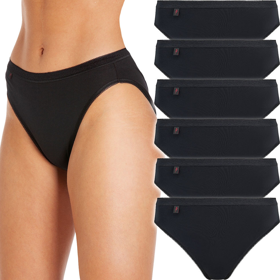 Thumbnail: La Marquise Women's 6 Pack Cotton Comfort Stretch High Leg Briefs