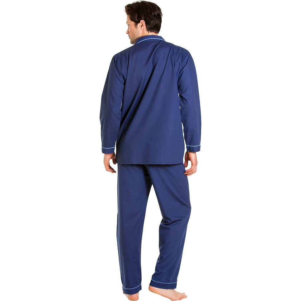 Thumbnail: Haigman Men’s Cotton Blend Easy Care Long Sleeve Pyjama Set