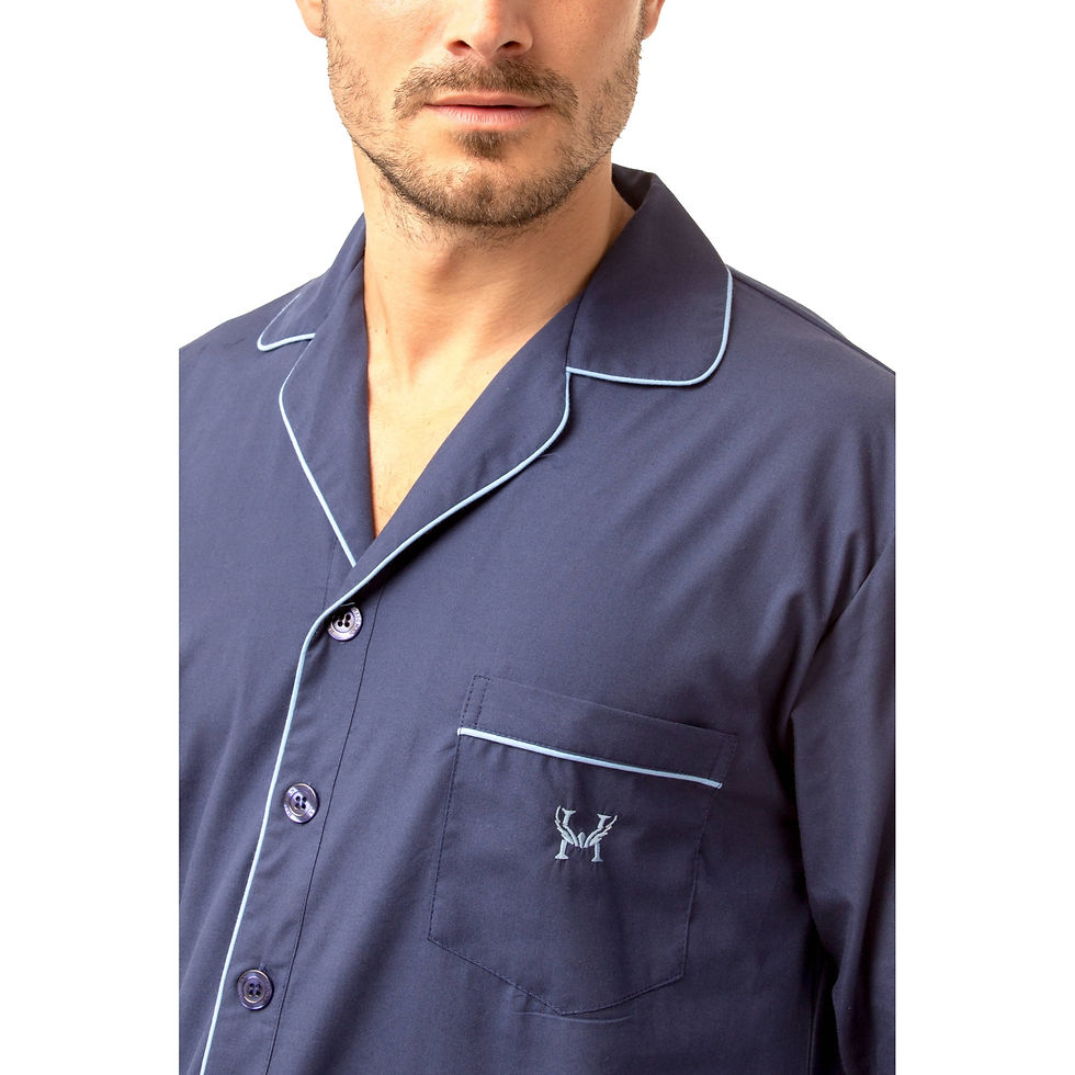Thumbnail: Haigman Men’s Cotton Blend Easy Care Long Sleeve Pyjama Set