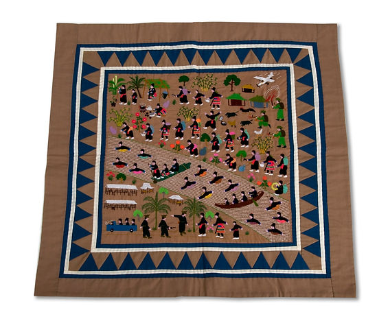 アート・デザイン・音楽 Hmong Story Cloths Hmong Story Cloth Embroidery Panel | eBay