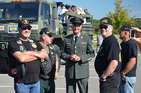 Veterans staging for the Welcome Home Parade