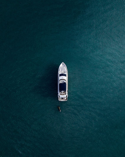 A yacht in the middle of the ocean