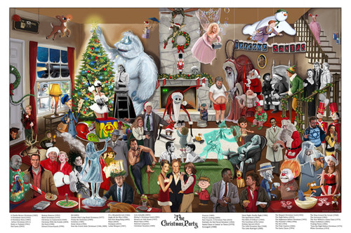 THE CHRISTMAS PARTY wall art poster | illustration