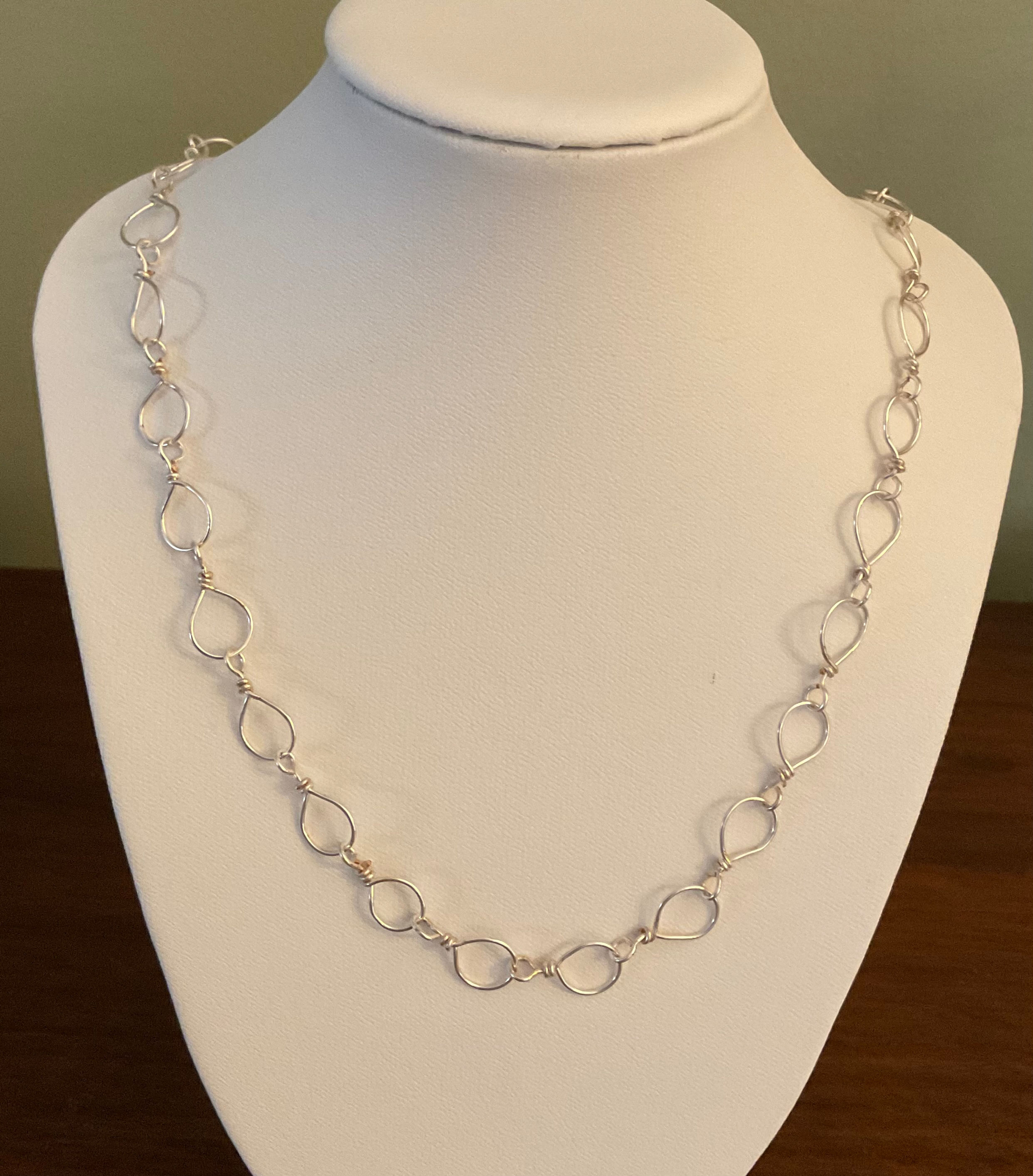 Silver chain made of handcrafted bubble links from WildGeraniumJewelry.com
