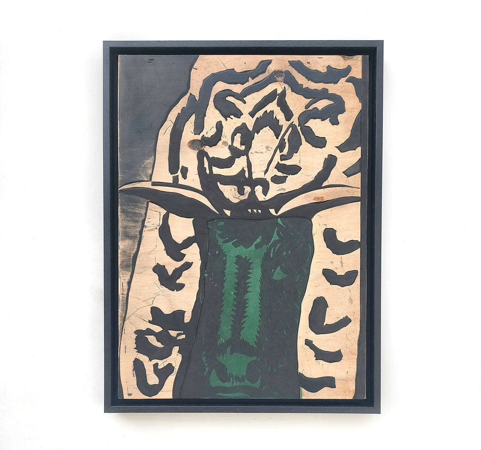 painting, art, kalila and dimna, tigers, woodcut, painting