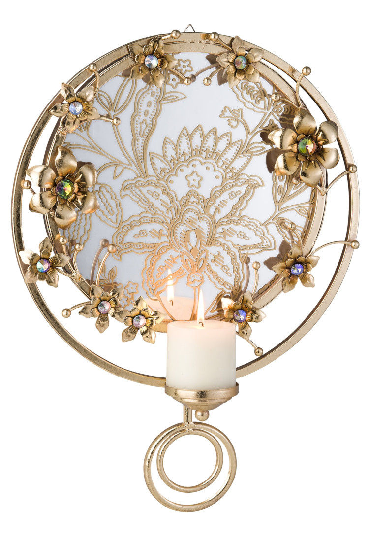 OK-4271-C4 - 22"H Virgo Orchid Wall Candleholder (Candle Not Included)