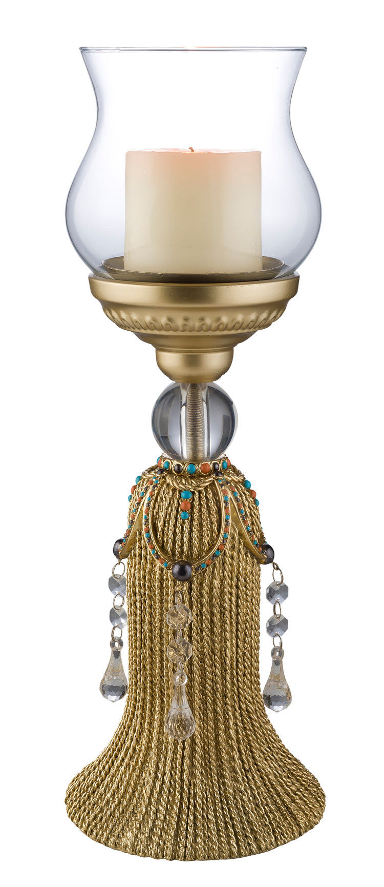 OK-4270-C2 - 17"H Auric Twists Candleholder (Candle Not Included)