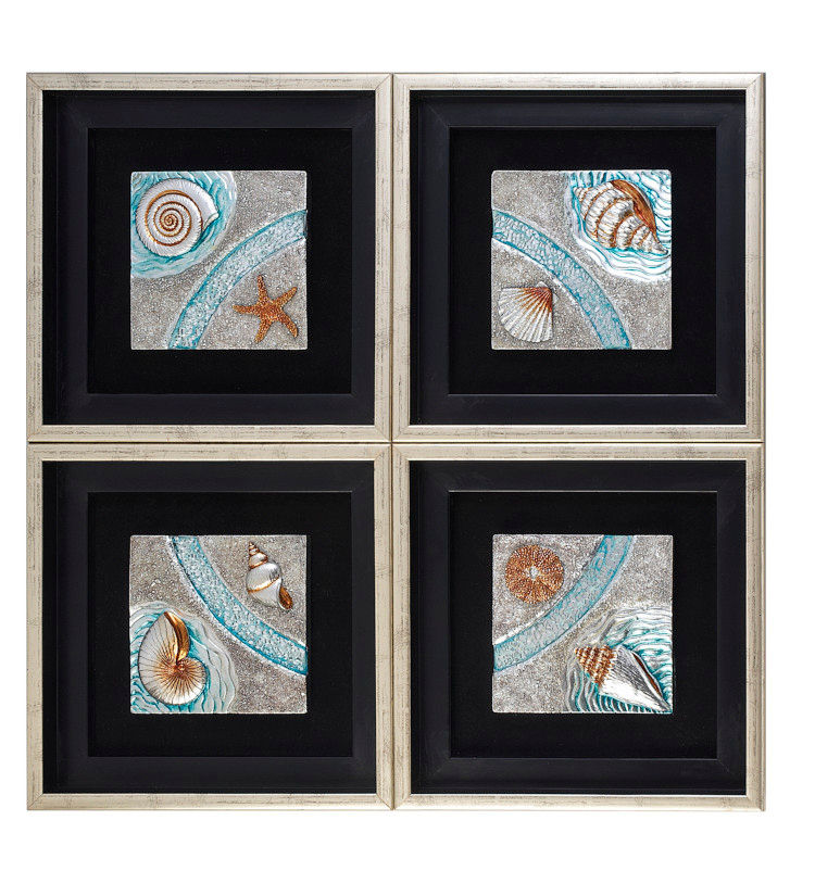 OK-4236-P1 - 12"L Sea Themed 4-in-1 Wall Décor