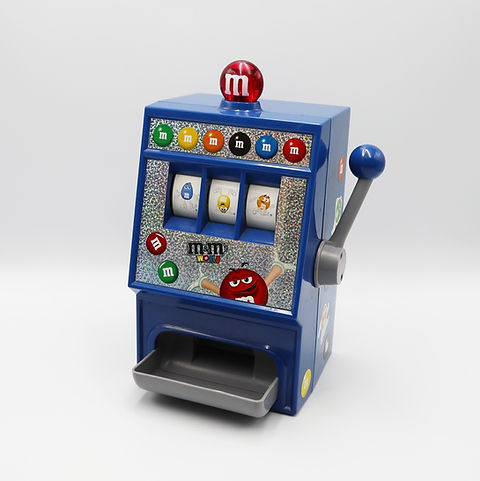 m&ms スロット M&M World Slot Machine Dispenser 8” | Retro Boyz
