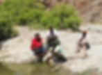 At Sixori. From left to right, Suro Ganuses, Ezegiel |Awarab (behind), Filemon |Nuab (in front) and Ruben Saunaeib Sanib (photo: Sian Sullivan, 080315).