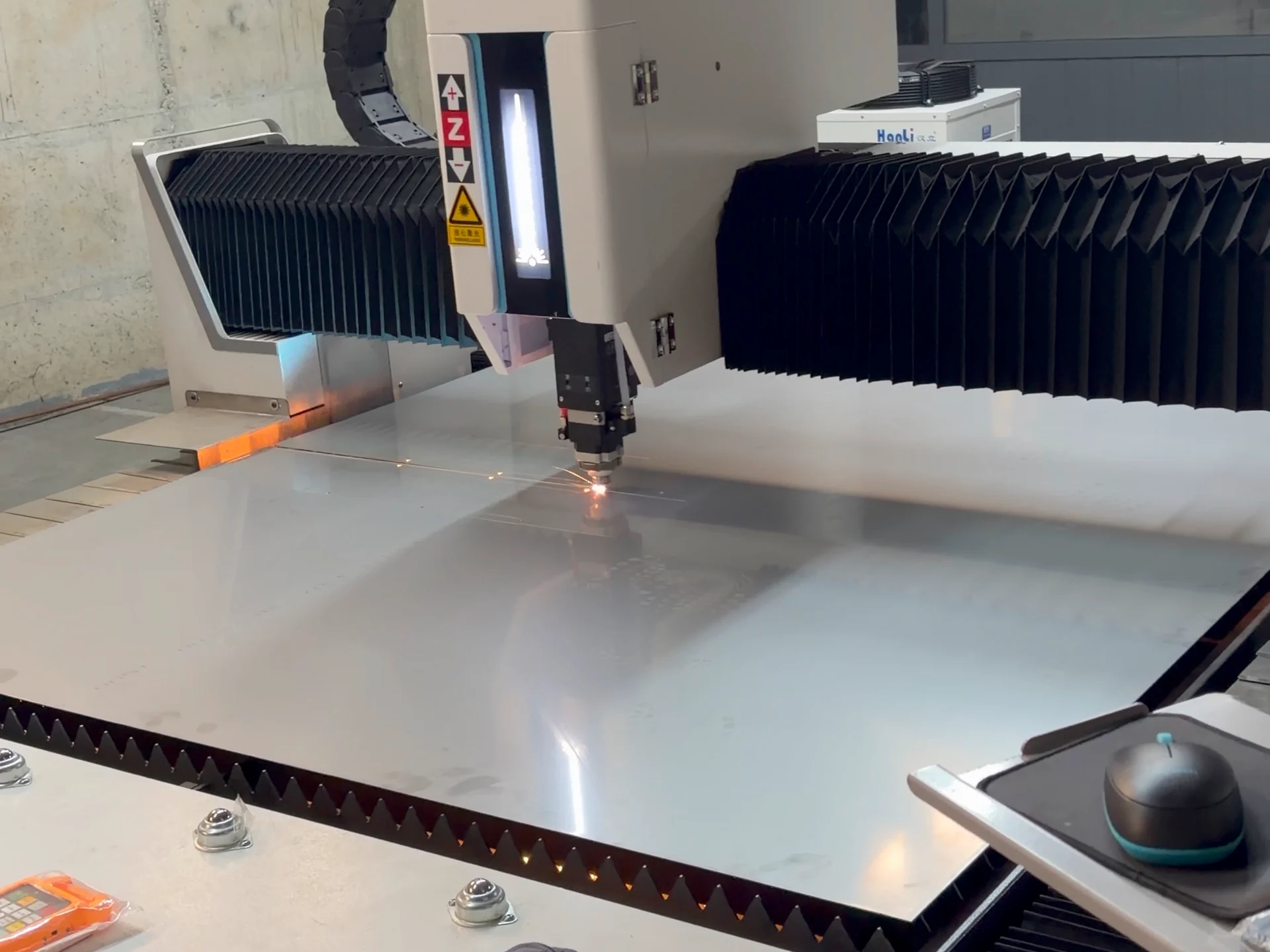 CNC fiber laser sheet cutting operation at the Beformet facility