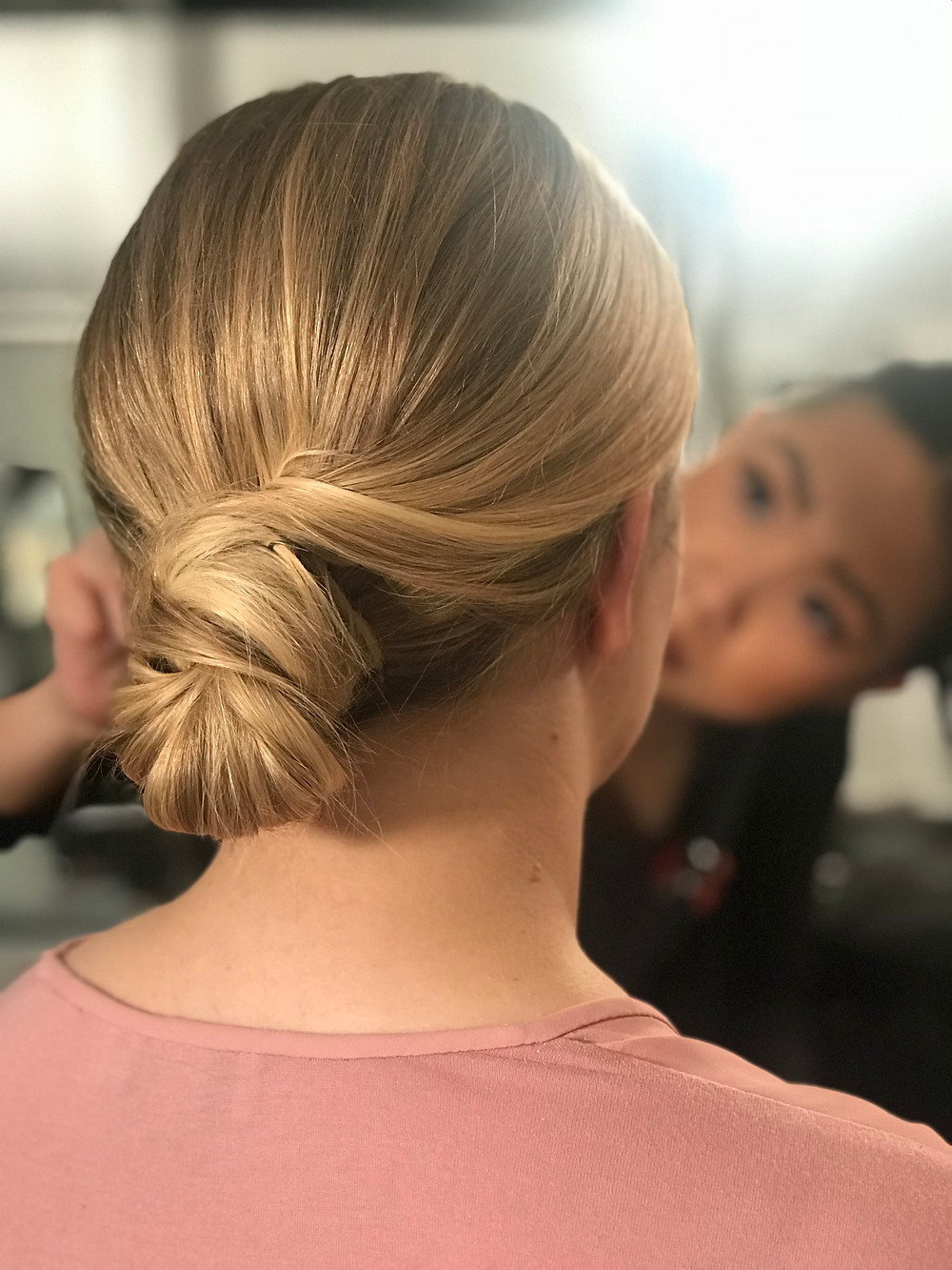 Low bun for the bride