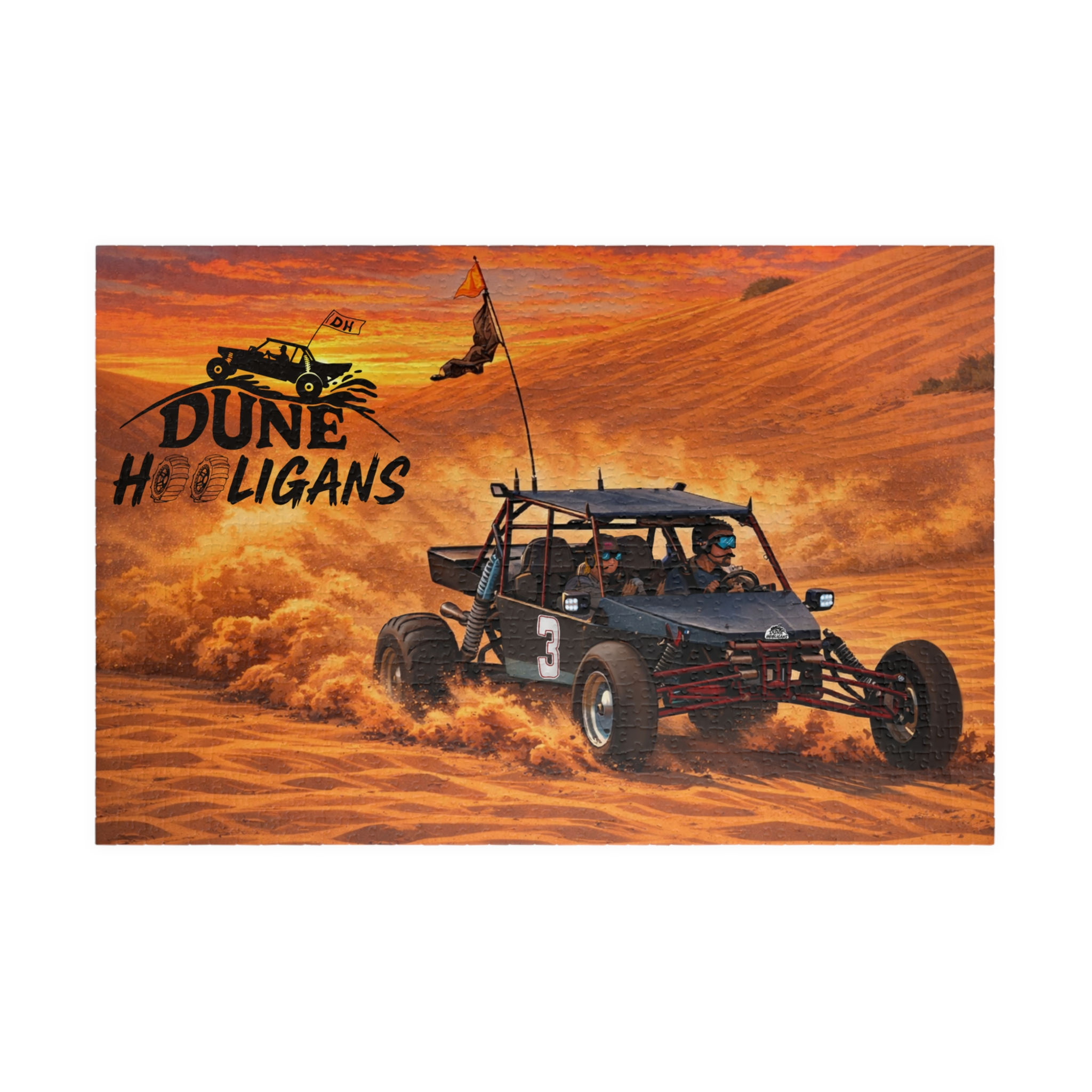 Dale Earnhardt ripping thru the Desert Sunset Puzzle Off-Road Racing 1014 Piece