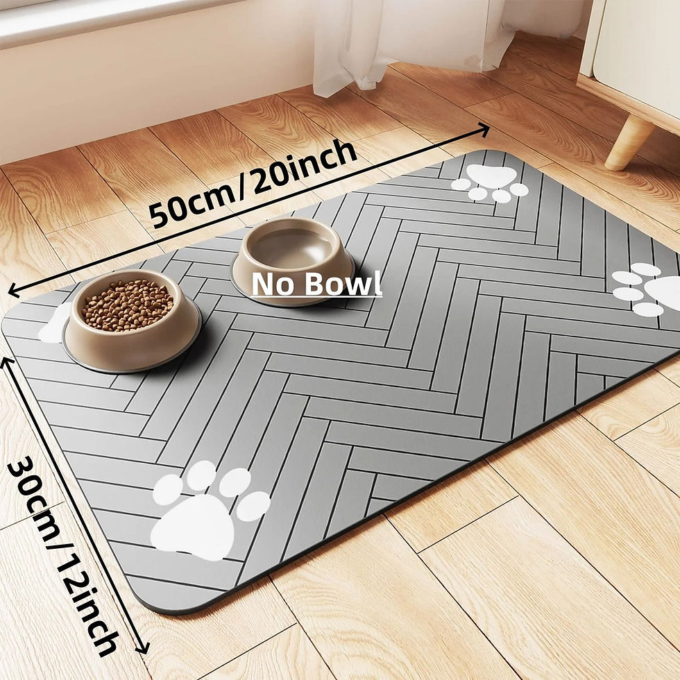 Thumbnail: Pet Feeding Mat-Absorbent Pet Placemat Rubber Backing Quick Dry Water Mat for Do