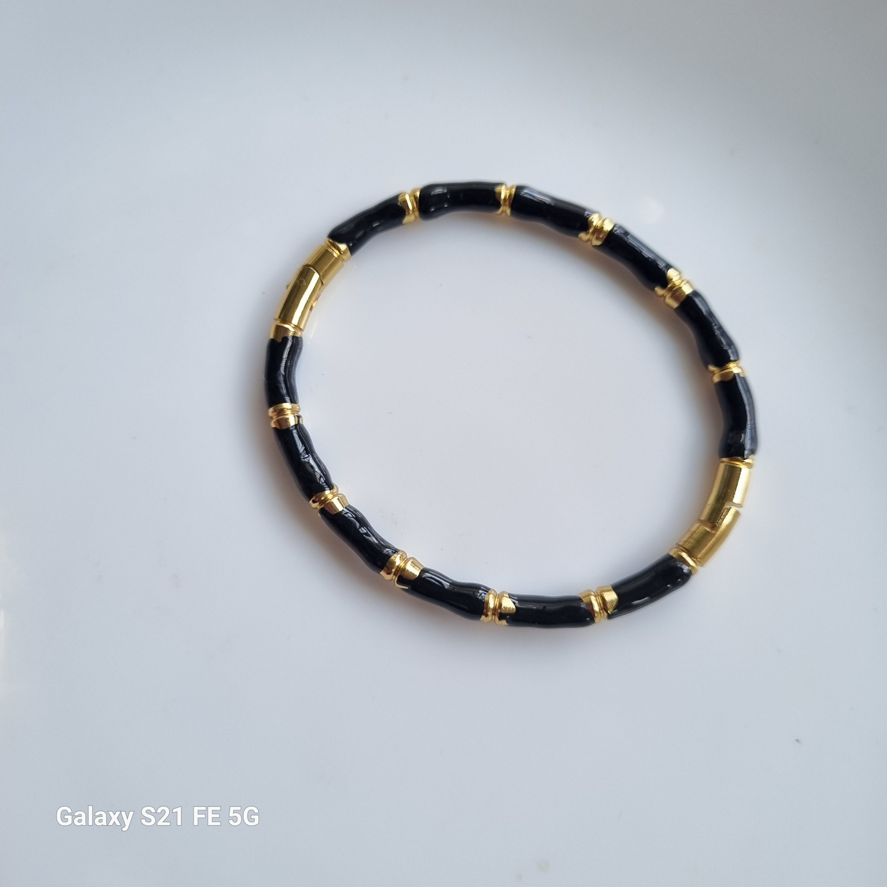 Black enamel bamboo kada