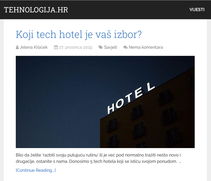 Koji tech hotel je vaš izbor?