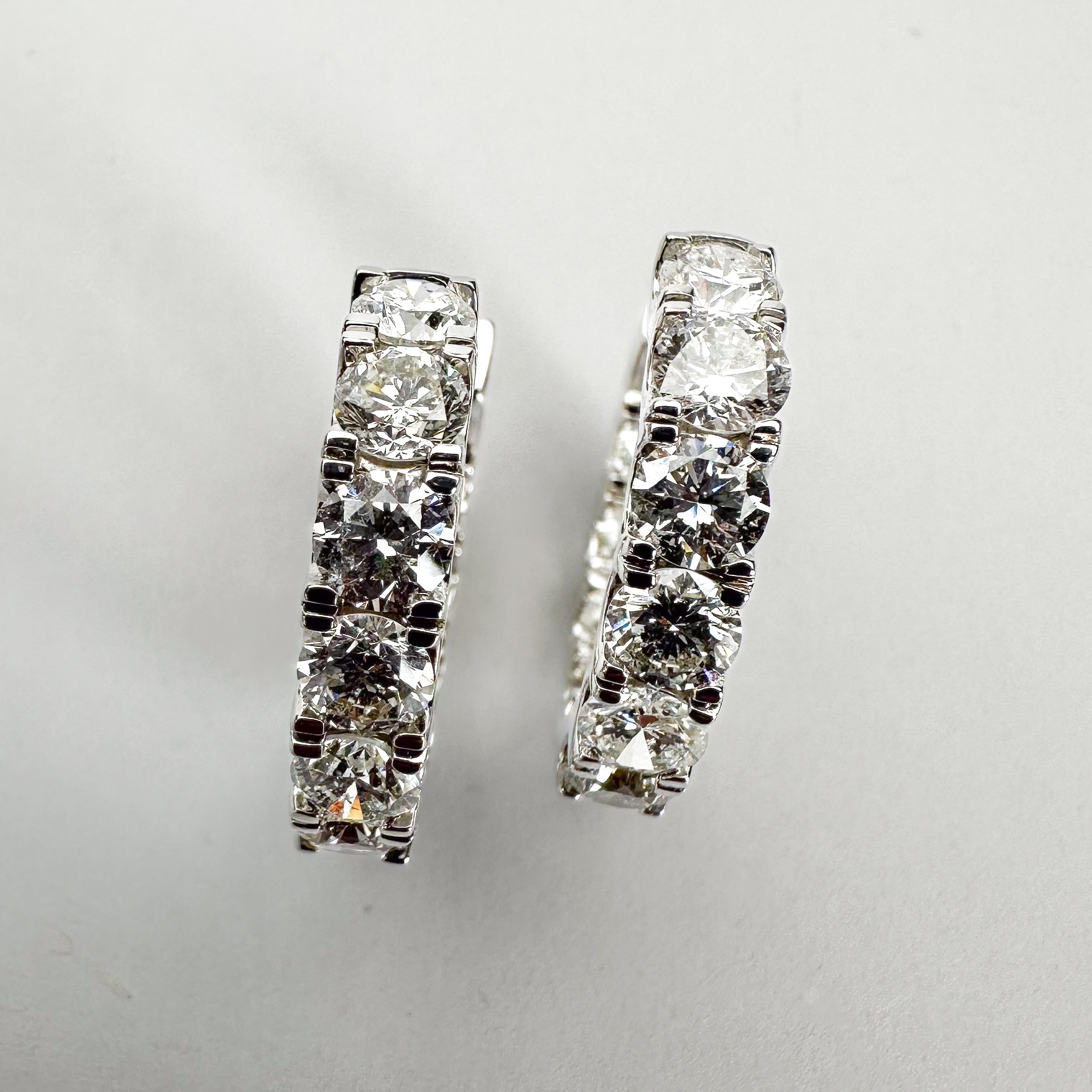 Inside out diamond huggies