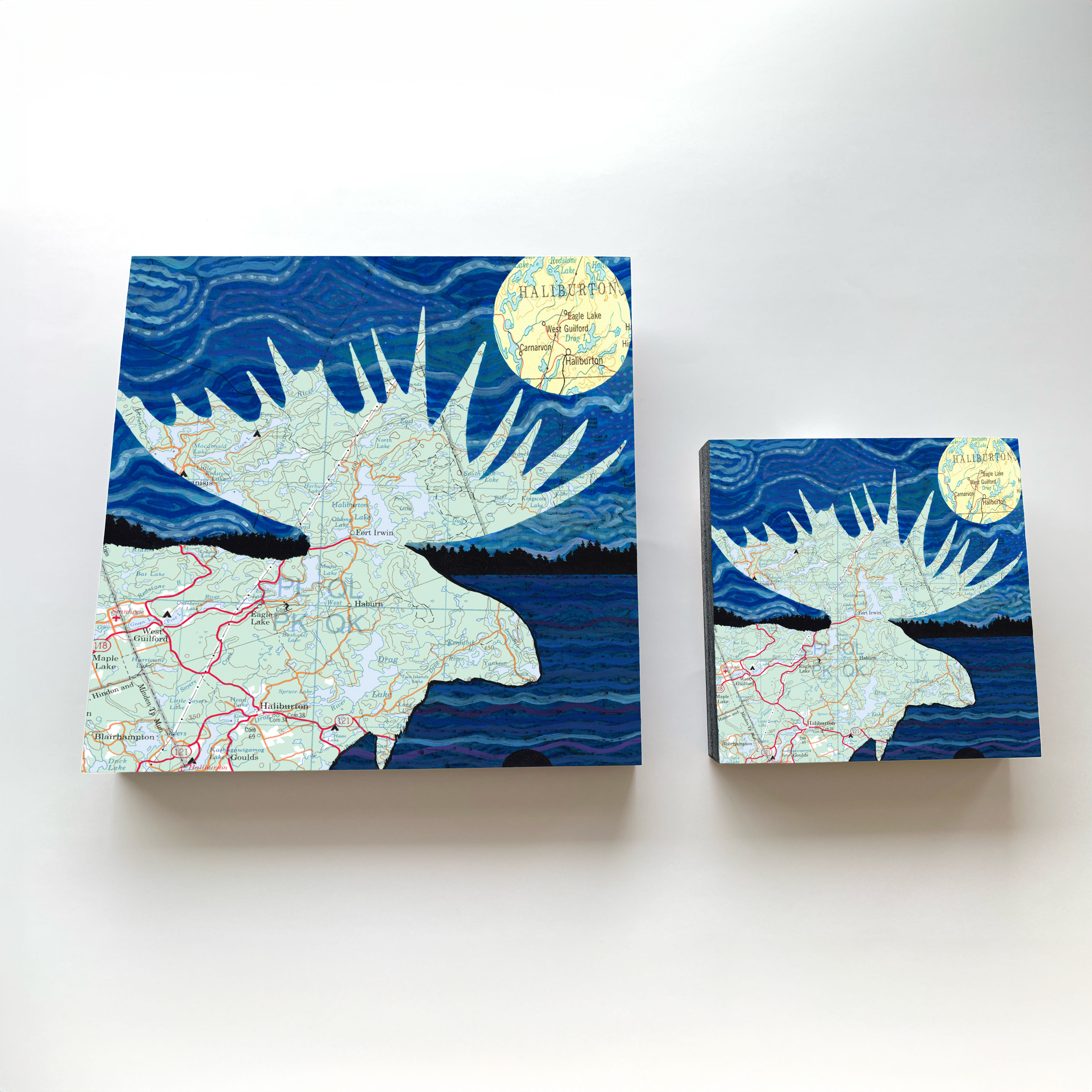 Haliburton Moose Head Wood Panel