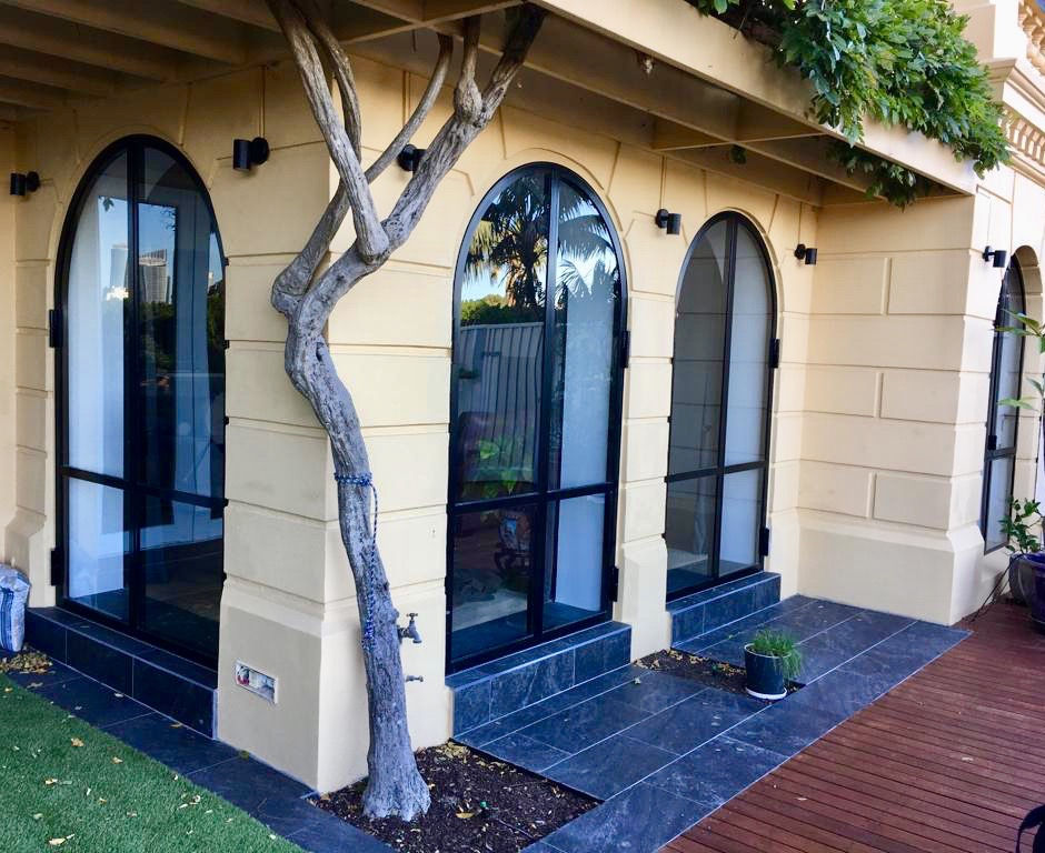 Steel windows arched