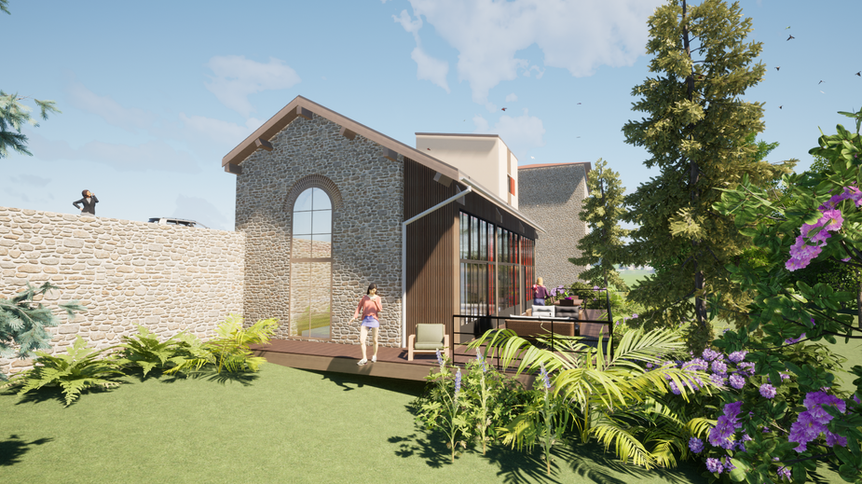 Réhabilitation d'un ancien lavoir en logement - Bourgoin Jallieu